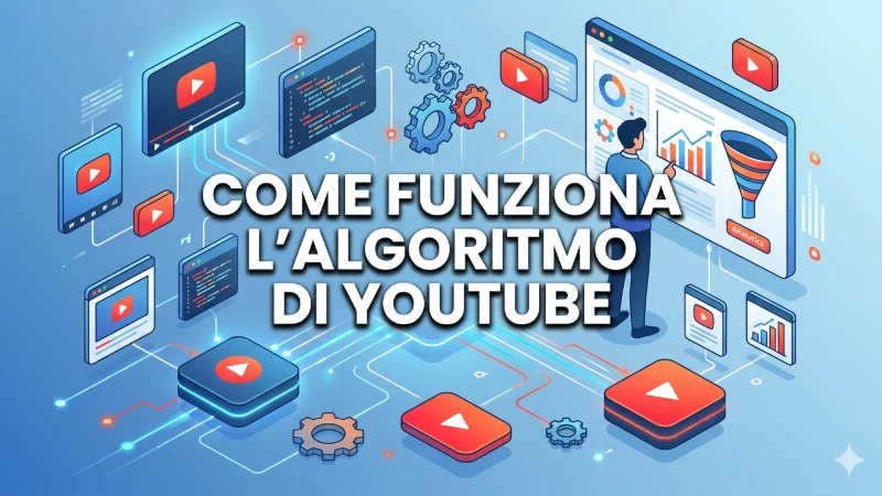 Come funziona l&rsquo;algoritmo di YouTube: la guida 2026 con CTR, retention e Shorts